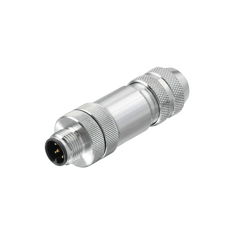 Round plug (field customisable), pin, straight, Tension-clamp connection, M12, 0.14 mm², 0.5 mm