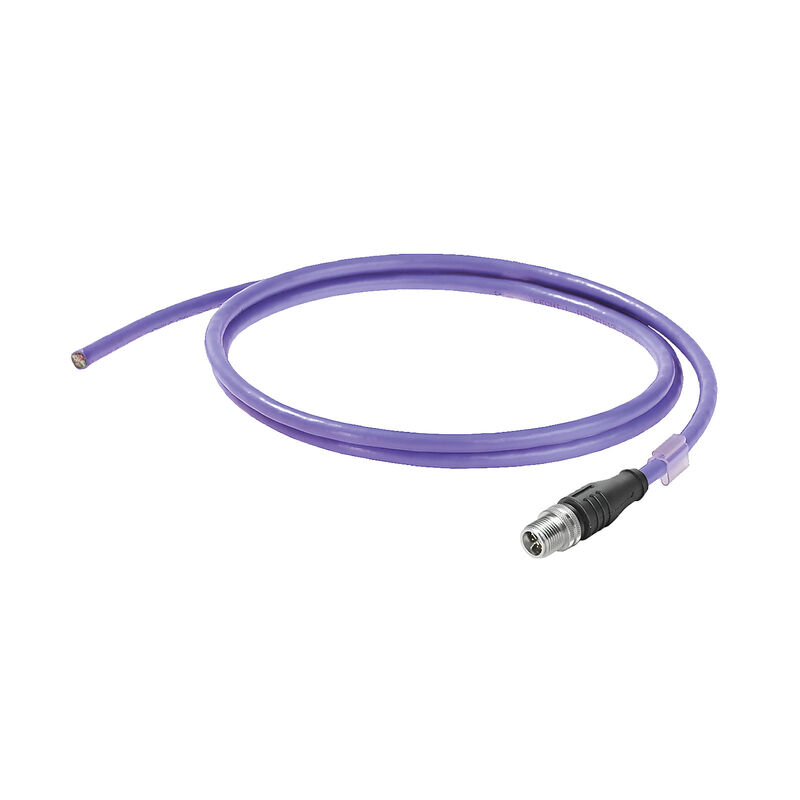 M12 straight male - open ended