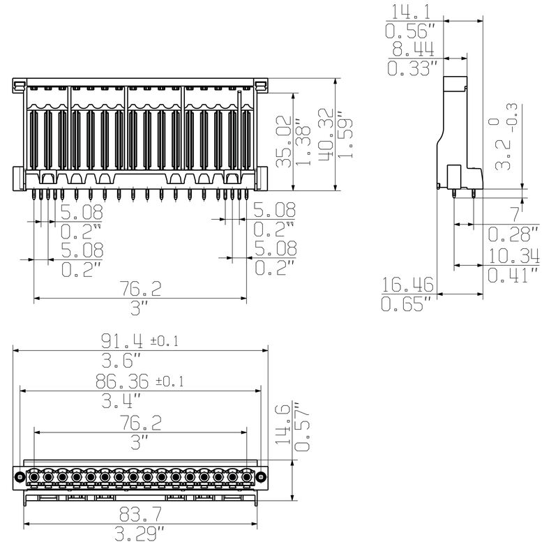 SLH-THR5.08/16/180F 3.2SN BK BX