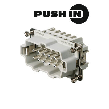 Contact insert (industry plug-in connectors), Pin, 500 V, 16 A, Number of poles: 10, PUSH IN, Size: